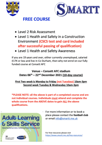 CSCS Courses Durham Free